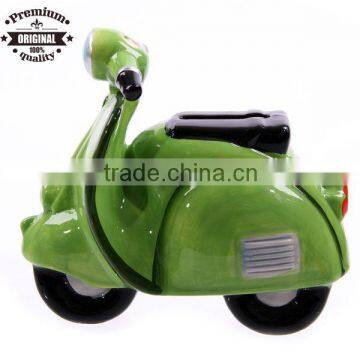 Retro Scooter ceramic handpaint money saving box