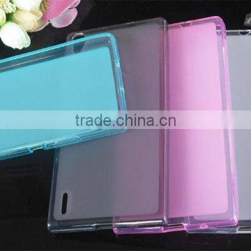 Stylish gel jelly TPU cover case for huawei ascend p7