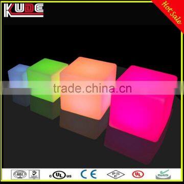 40cm Polythylene led cube for wedding decoration, battery powered led cube chair