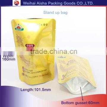 Custom Aluminum Foil Packaging Bags Heat Seal Laminated Aluminum Foil Standing Pouch With Round Bottom Gusset