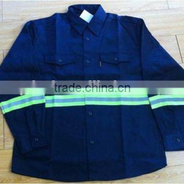 80%polyester 20%Cotton reflective stripes pant and shirt security workwear