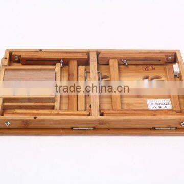 Foldable and Adjustable Bamboo Laptop Desk Without Fan With Drawer photo-2