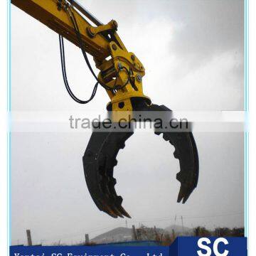 Excavator Hydraulic Rotating log grapple Wooden and Stone Grapple made in China