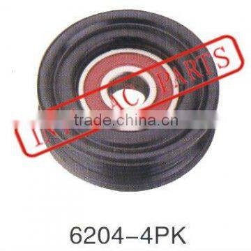 Auto Air Conditioner Tension Wheel / Auto Tensioner Pulley 6204 Bearing 4PK Pulley