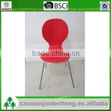 simply red chair wooden and iron material for hotel chair