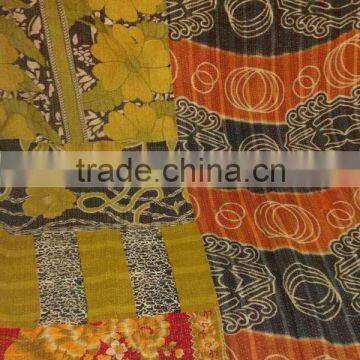 Vintage Kantha quilt Reversible Kantha quilt handmade soft quilt