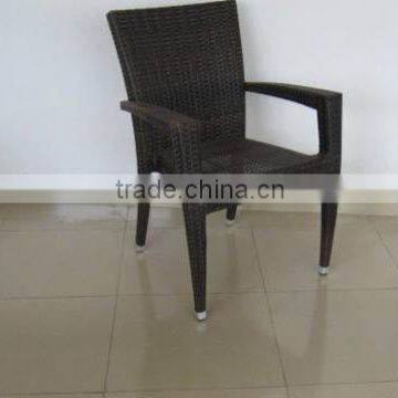 GH-9046 Black high back PE rattan chair / Alu. frame