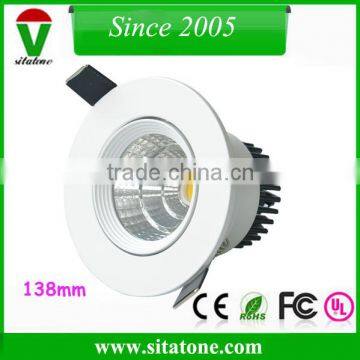 Cold forging aluminum white circle 5 inch 20w recessed cob led light outcut 55mm