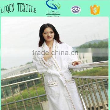 Wholesale Bathrobe White Velour Hotel Bathrobe Stare Embroidery Robe