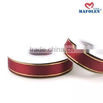 Celebrate it Holiday Ribbon Metallic Gold Foil Printed Custom Purple Grosgrain Ribbon photo-2
