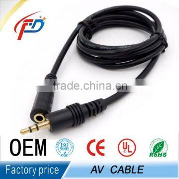 Factory wholesale jack 3.5 plug audio cable av extension cable male to female