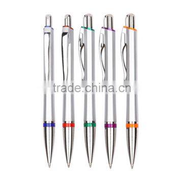 Office& promotional& school sliver color ball point pen with logo