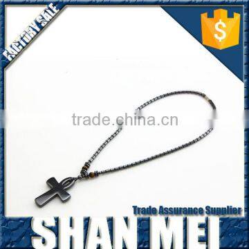 New Design Black Hematite Bead Necklaces For Men photo-3