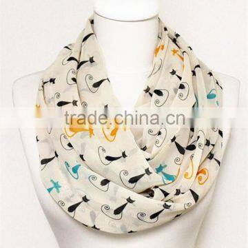 Fashion Cat Pattern Infinity Loop Scarf