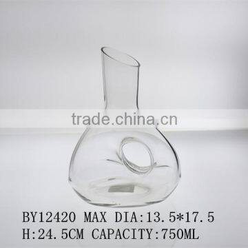 mouth-blown single glass wine decanter