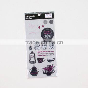 Hot sale hand made peelable silhouette pvc sticker