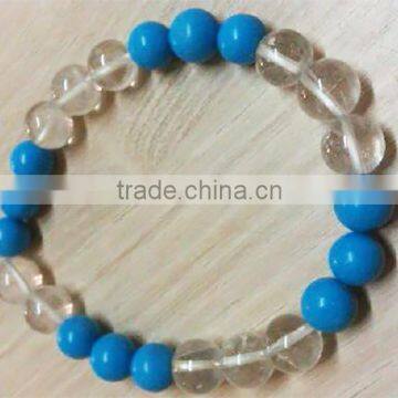 Turquoise Crystal Quartz 3*3 Elastic Beads Bracelet | natural stone bracelet Wholesale