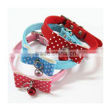 New fashion sweet bowknot PU pet collar