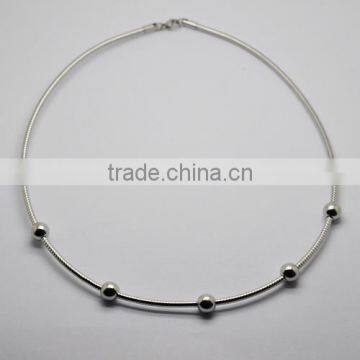 fashion bead necklace designs in stainless steel(AN50012)