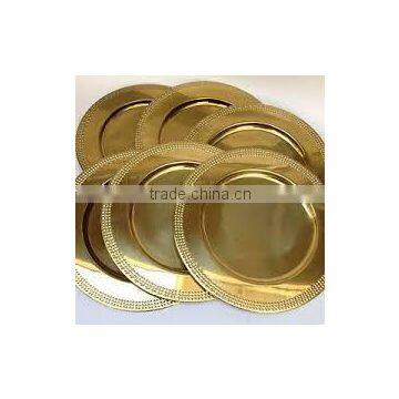 Golden charger plate, metal charger plate