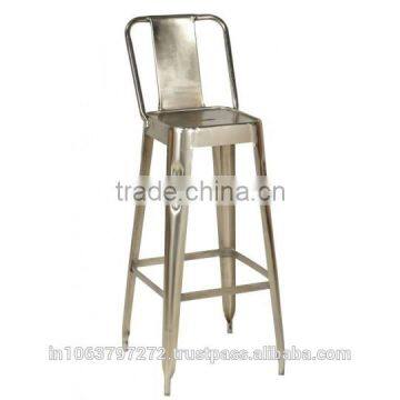 Modern Bar Stool High with Nickel Finish