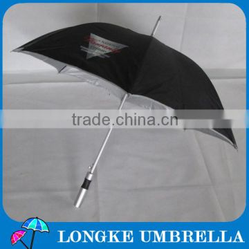 cheap promotion 24" black color Automatic open Straight Umbrella with UV protetion