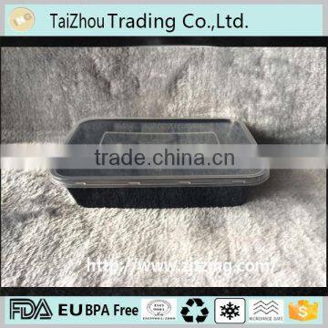 8-pck 650ml Black Plastic Microwaveable & Freezer Compartment Disposable Food Container With Clear Lid photo-6