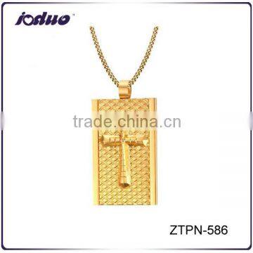 Hot Sales Gold Plating Cross Design Stainless Steel Necklace