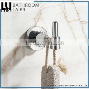 Customized Luxury Bathroom Design Zinc Alloy Chrome Finishing Bathroom Sanitary Items Wall Mounted Double Robe Hook