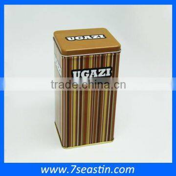 Hot rectangular metal tin can, coffee package box