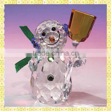 Handicraft Crystal Christmas Decoration Plush Snowman For Christmas Decoration Gifts