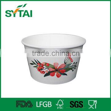 pe coated paper cup ice cream bowls withplastic and paper lid
