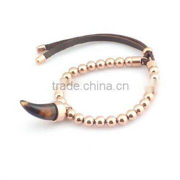 Fashion Accessory steel beads Bracelet Stainless Steel horn bracelet