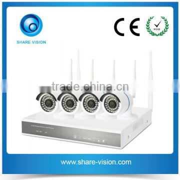 cheap one port nvr wireless kit with 4ch 36pcs led hd ip camera