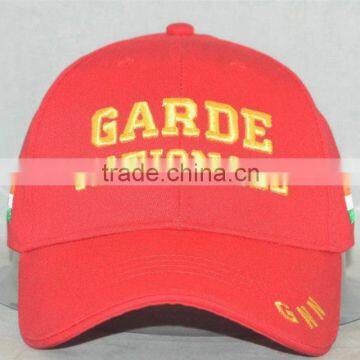 Professional custom 100% cotton (7 x7) red front logo 3D embroidery 58 cm size