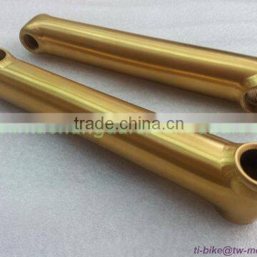 Titanium Anodized Golden Color BMX Cranks Custom Titanium Colorful Crank XACD Ti Bicycle BMX Crankset in China photo-6