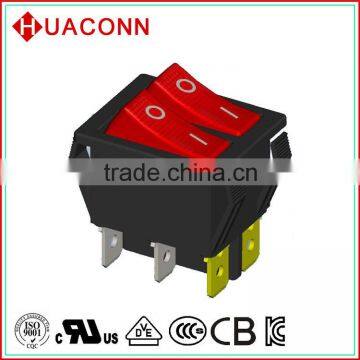 20A 250V Red light DPDT Electrical Switch
