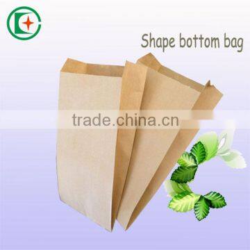 Recycle flat bottom fast food package paper bag