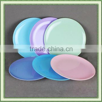 colorized round melamine dinner plate