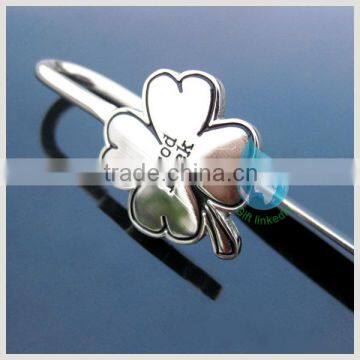 pretty flower shape metal enamel book mark gift for 2014