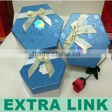 six sides packaging box with slik ribbon