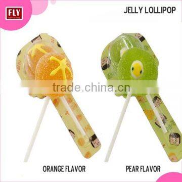 Individually packed soft jelly fruit pop lollipop candy