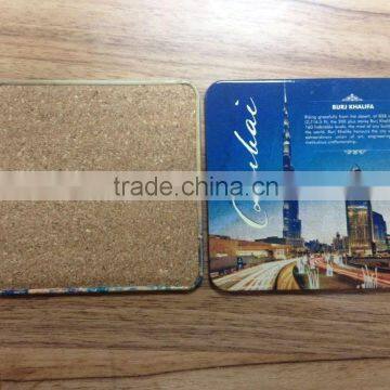 promotional metal cork board coaster