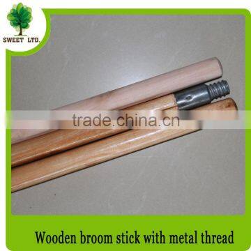 Factory product broom handle wood with metal thread