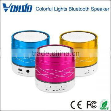 Vondo Colorful Lights Mini Wireless Bluetooth Speaker 3W Metal Steel Music Amplifier With FM Radio MP3 Player Support SD Card