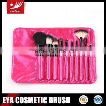 Professional Face synthetic hair, plastic handle Cosmetic Brush , 10pcs/Set with Bag