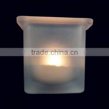 Candle Holder /clear Glass Frosted Wax Storage Empty Jar