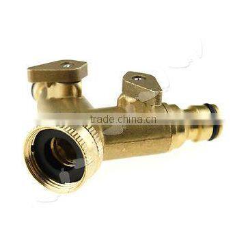 3/4 Two Way Double Garden Tap Connector Adaptor Solid Brass photo-2