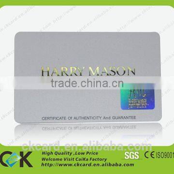 China supplier hologram sticker business member loyalty card