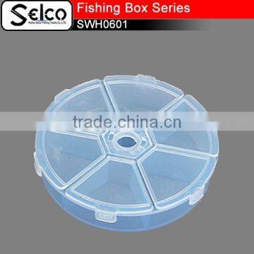 SWH0602 8.5*2cm 6 Blocks round plastic fishing tackle accessories box